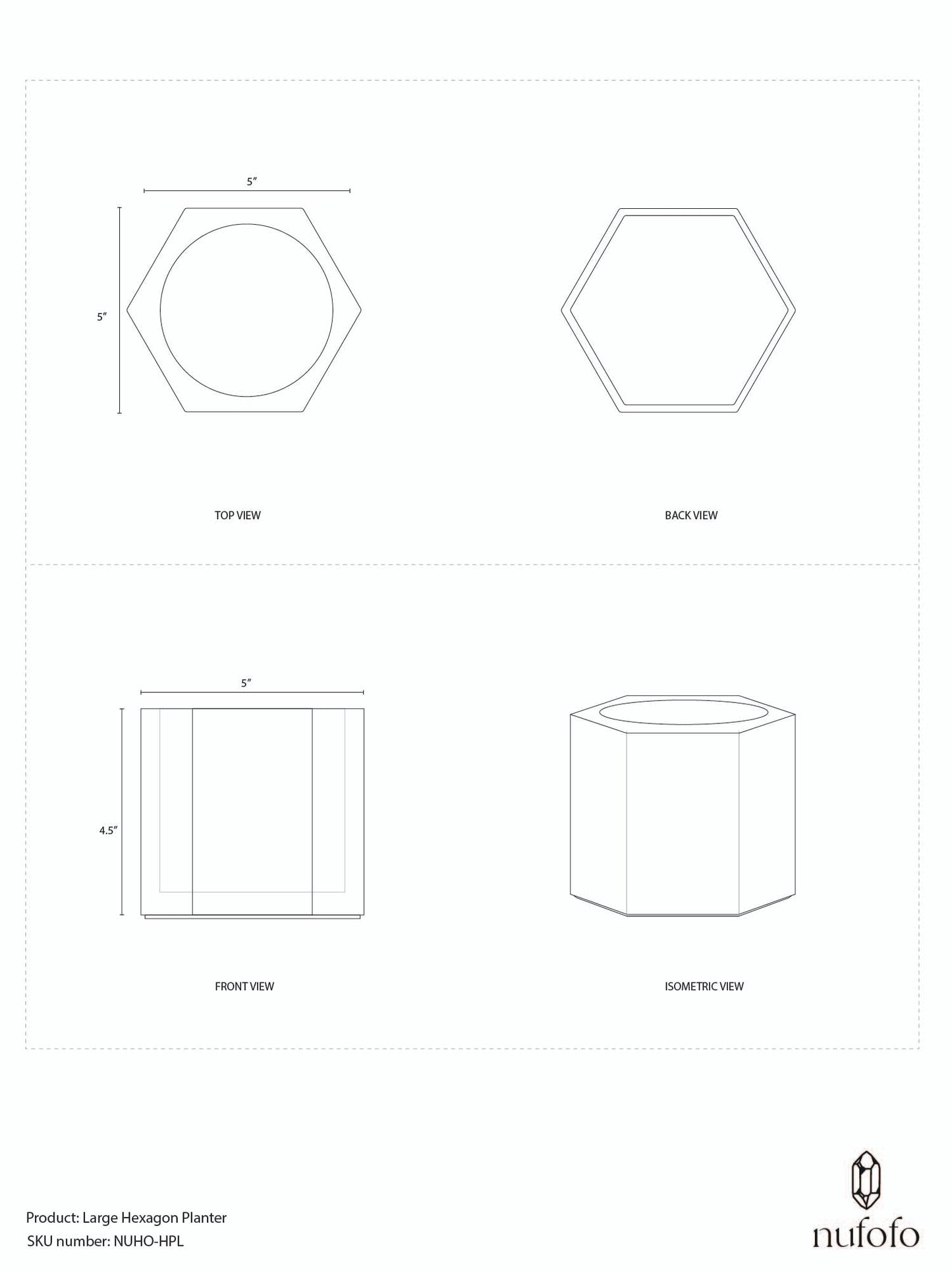 Large Hexagon Planter