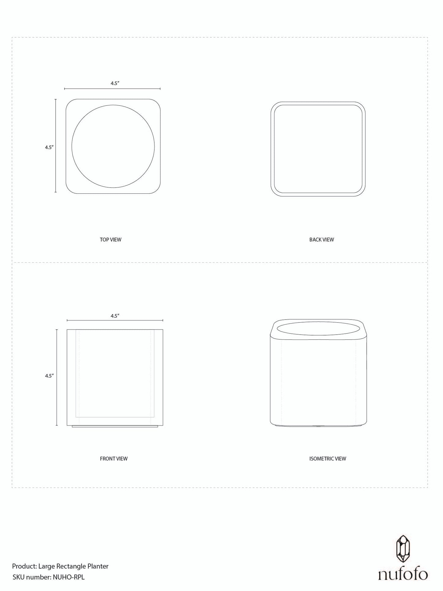 Large Rectangle Planter