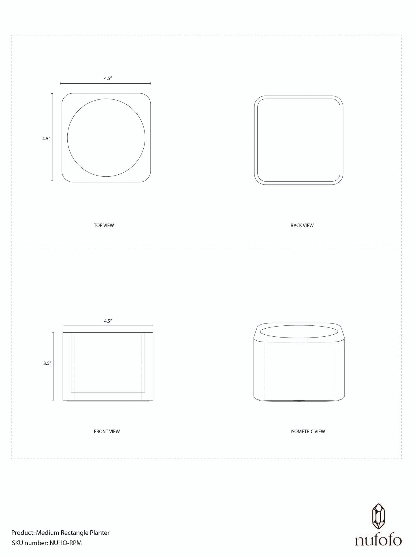 Medium Rectangle Planter