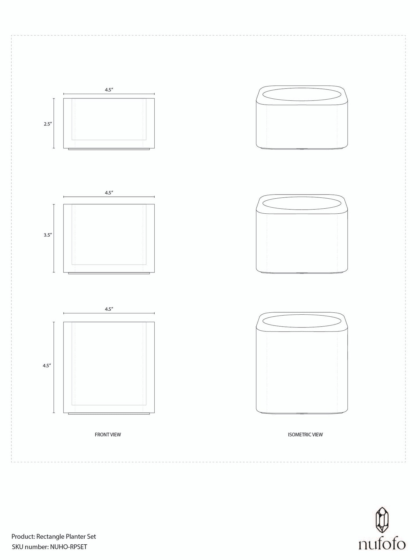 Rectangle Planter Set